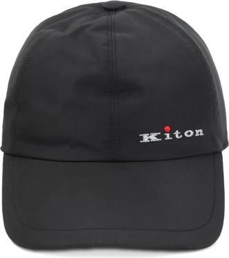 Kiton Honkbalpet met geborduurd logo - Zwart