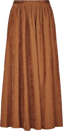 Forte_Forte Fluid Ribbed Velvet Pleated Longuette Skirt