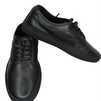 KOIO Mens Portofino Leather Low Top Sneakers In Black
