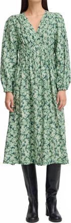 Ichi Uniqua Midi Dress In Green
