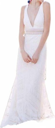 Watters Woodrose Cutout Back Bridal Gown In Ivory/ivory