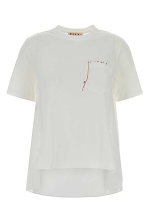 Marni White Solid Crew Neck T-Shirt