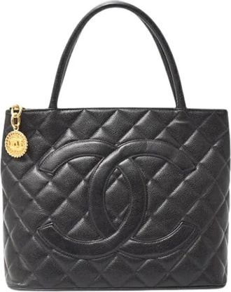 Chanel Pre-owned Handbags, female, Black, Size: ONE SIZE Pre-owned Vintage Handbag