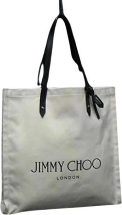 Jimmy Choo London Pre-owned Canvas Schoudertas - Dames - Vintage Shopper - Wit - ONE Size - Vintage