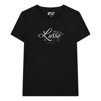 Fila (WMNS) FILA Alphabet Round Neck Pullover Short Sleeve Black F11W132153F-BK