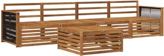 vidaXL Conjunto De Sof&aacute;s De Exterior 5 Uds. Natural Vidaxl