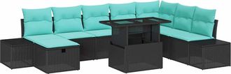 vidaXL Set Divano Da Giardino 9 Pz Polyrattan Vidaxl