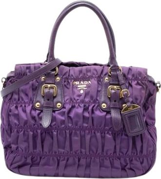 Prada Pre-owned Handbags, female, Purple, Size: ONE SIZE Pre-owned Vintage Satchel