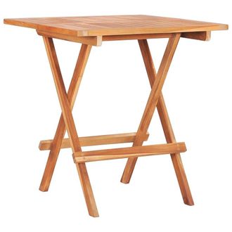 Berkfield Home Folding Bistro Table 60x60x65 cm Solid Teak Wood in Brown | Size: 60 x 60 x 65 cm