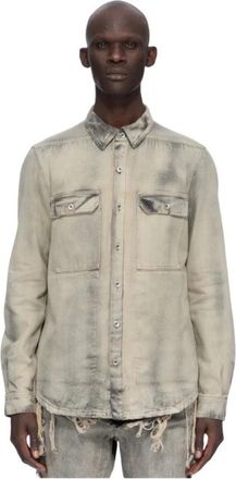 Rick Owens Sovracamicia in Denim 6755 - - Shirts - Uomo - Blu - M