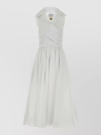Patou faille midi dress sleeveless wrap design