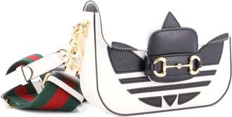 Gucci x Adidas Horsebit 1955 Shoulder Bag Leather Mini crossbody bag - Wit