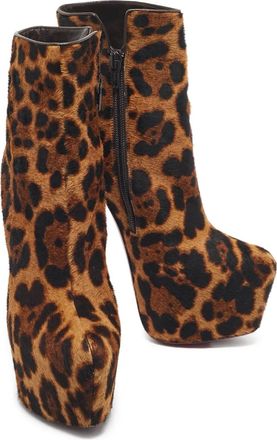 Christian Louboutin Stivaletti Fifi leopardati - Marrone