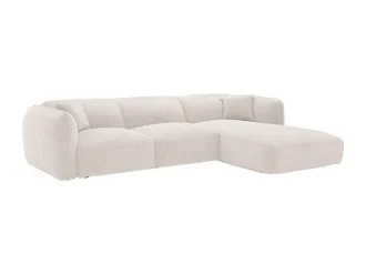 Vente-Unique Divano Letto Angolare Angolo A Destra In Tessuto Ciniglia Beige Di Maison C&eacute;phy Camilio