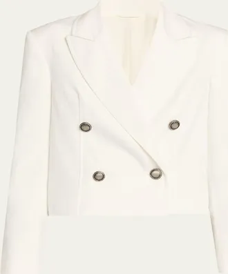 Brunello Cucinelli Cotton Paper Twill Double-Breasted Jacket