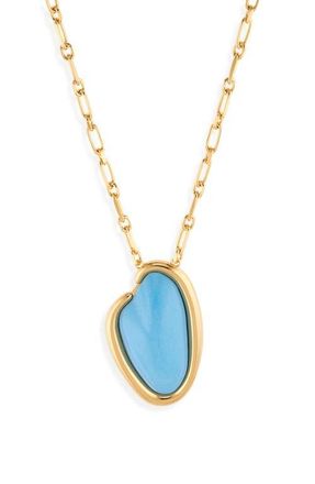 Oscar De La Renta Resin O Pendant Necklace in Light Blue at Nordstrom