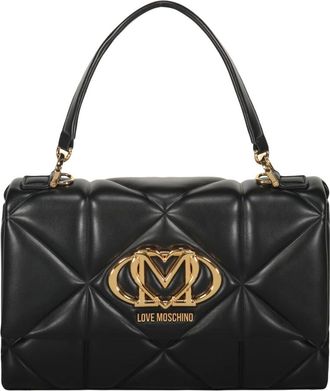 Love Moschino Handbags, female, Black, Size: ONE SIZE Elegant bag with golden logo