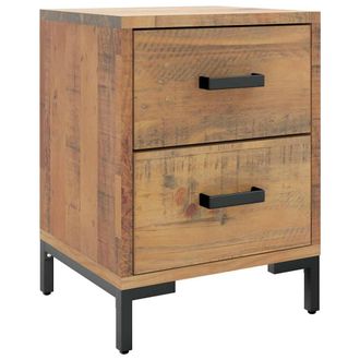 vidaXL Mesita De Noche Madera Maciza De Pino Marr&oacute;n 36x30x45 Cm Vidaxl