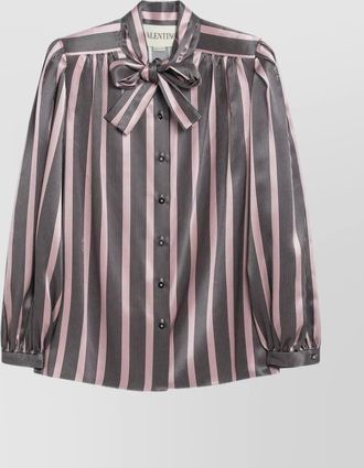 Valentino striped shirt with bow and collar