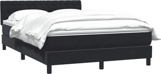 vidaXL Cama Box Spring Con Colch&oacute;n Terciopelo Negro 140x210 Cm Vidaxl