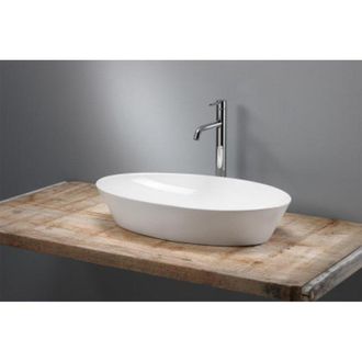 Royal Plaza Latona opzetwastafel ovaal 60,5x36x12 cm zonder overloop wit