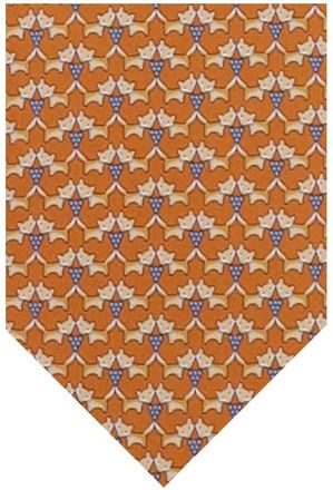 Ferragamo Orange Graphic Tie