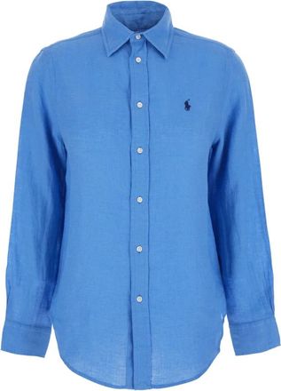 Polo Ralph Lauren Dames, Overhemden, Blauw, Maat: L Linnen