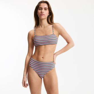La Redoute Collections Bikini-bh, gestreepte slip van plat ribtricot, Signature HELENA