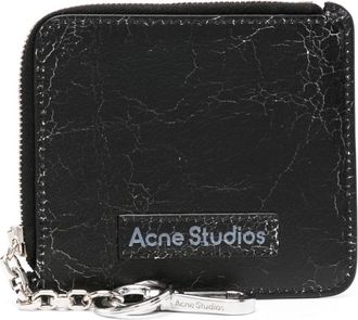 Acne Studios logo-patch leather wallet - unisex - Calf Leather - One Size - Black
