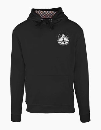 Aquascutum Mens Hooded Neck Long Sleeve Sweatshirt - Black - Size: 2X large