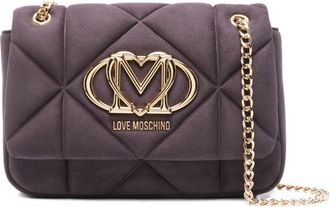 Love Moschino Violet Quilted Shoulder Bag With Gold Accents