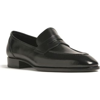 Anthony Veer Belmont Penny Loafer in Obsidian Black Leather at Nordstrom, Size 10.5
