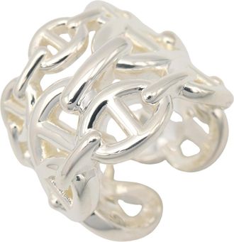 Herm&egrave;s Silver Silver 925 Band Ring (Pre-Owned)