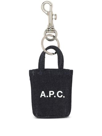 A.P.C. Tote Lou denim keychain - women - Cotton - One Size - Blue