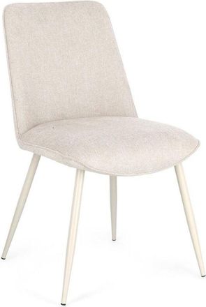 BIZZOTTO Sedia Cora con struttura in acciaio, per arredo interno 48 x 62 x h 84 cm -Beige/Beige / Confezione da 1 pezzo