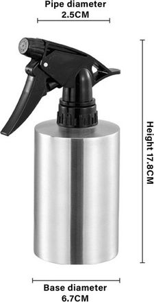 No Brand Dailygoody - Regadera - Regadera Con Gatillo Manual - Ligera - 550 Ml - Pulverizador Multifuncional - Apta Para Plantas De Jard&iacute;n - Plateada