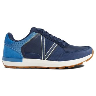 Vionic Bradey Leather Textile Mens Lace Up Trainers - Navy Sky - Size:UK 7.5