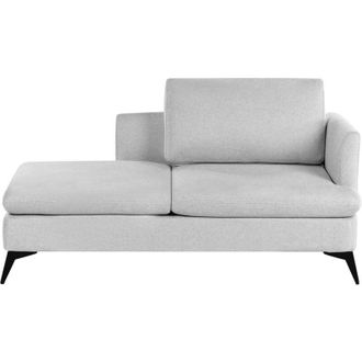 Beliani Beliani - Modern Right Hand Chaise Lounge Polyester Fabric Upholstery with Cushion Metal Legs Light Grey Sievoz