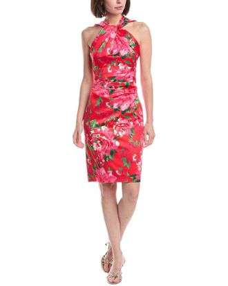 Eliza J Twist Neck Tucked Waist Sheath Dress