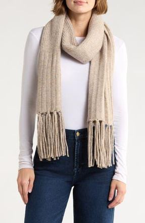 BCBGeneration Fringe Trim Muffler Scarf in Neutral at Nordstrom Rack