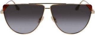 Victoria Beckham 63mm V Line Tea Cup Aviator Sunglasses in Blonde Havana at Nordstrom Rack