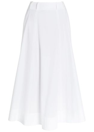 ARMARIUM Fiamma Cotton-poplin Midi Skirt - White - 38 (UK6 / XS)