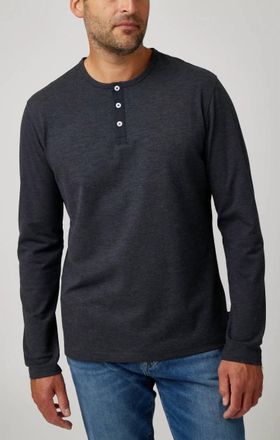Stone Rose 3 Button Henley Shirt In Grey