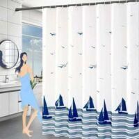OEM 120x200 - Cortina De Ducha Antimoho, Con Dobladillo Lastrado, Impermeable Y Lavable, De Poli&eacute;ster Con Estampado Marino, Con Ganchos, Apta Para Ba&ntilde;eras