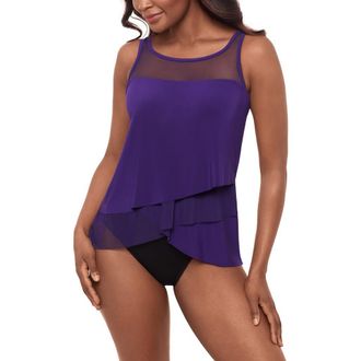 Miraclesuit Illusionist Tankini Top in Mulberry at Nordstrom, Size 14Dd