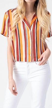 Frame Denim Mini Short Sleeve Shirt In Sunrise Multi