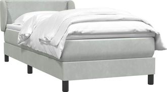 vidaXL Cama Box Spring Con Colch&oacute;n Terciopelo Gris Claro 90x210 Cm Vidaxl
