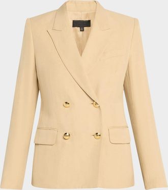 Nili Lotan Veda Double-Breasted Linen Jacket
