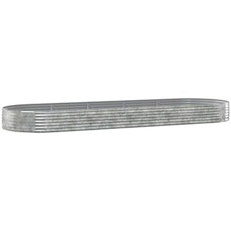 vidaXL Jardinera Arriate Acero Galvanizado Plata 450x140x36 Cm Vidaxl