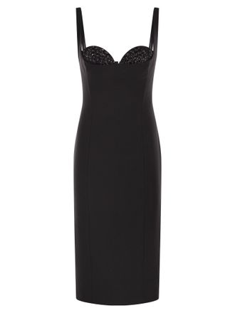 Elisabetta Franchi Kleid aus leichtem Crêpe mit Kristallen